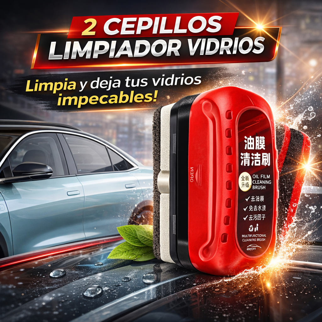 2 CEPILLOS LIMPIADOR DE PELÍCULA DE ACEITE PARA VIDRIO DE COCHE.