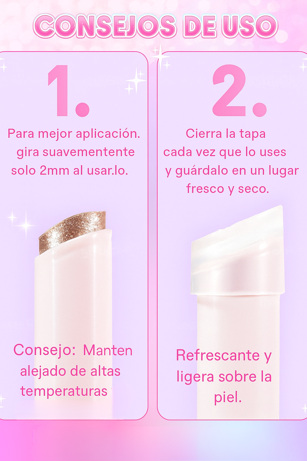 2 BARRAS DE BRILLO GELATINOSO CRYSTAL.